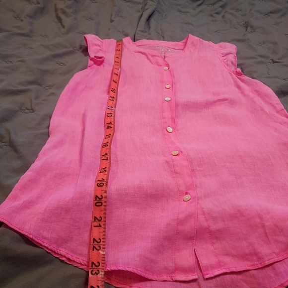 Lilly Pulitzer Briette Button Down Hot Pink Isle 100% Seacoast Linen XXS… - Picture 15 of 16